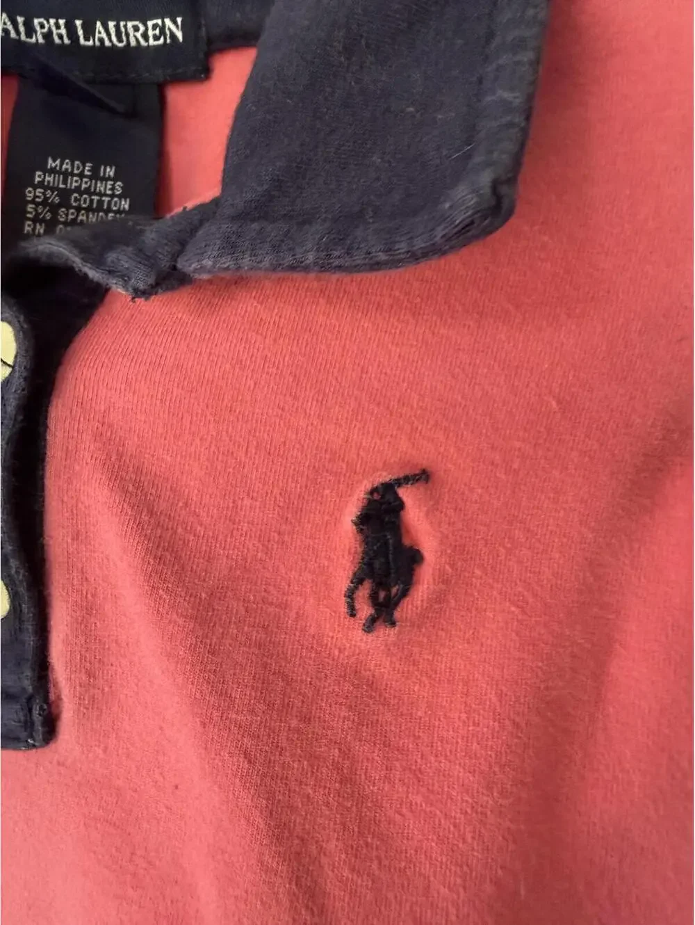 Ralph Lauren Baby Pink Long Sleeve Polo Shirt Size 3-6 Months